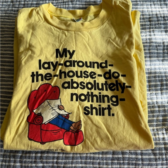 VINTAGE 1970s CRAZY SHIRT HAWAII MY LAY AROUND THE HOUSE AND DO NOTHING SHIRT - Picture 11 of 12